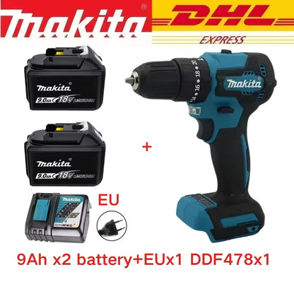 Parafusadeira/Furadeira de Impacto a Bateria Makita DDF487 18V, sem Escovas, Ferramenta Elétrica Recarregável
