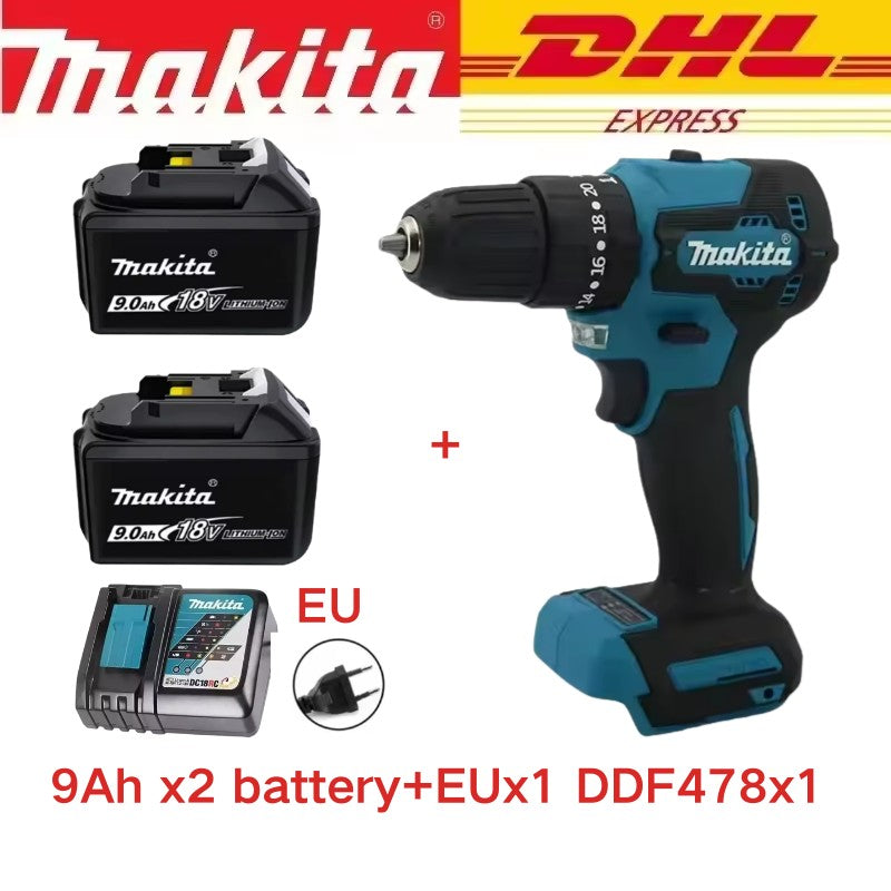 100% Makita Original DDF487 Parafusadeira/Furadeira a Bateria 18V Brushless Chave de Impacto Elétrica Recarregável Ferramenta Elétrica