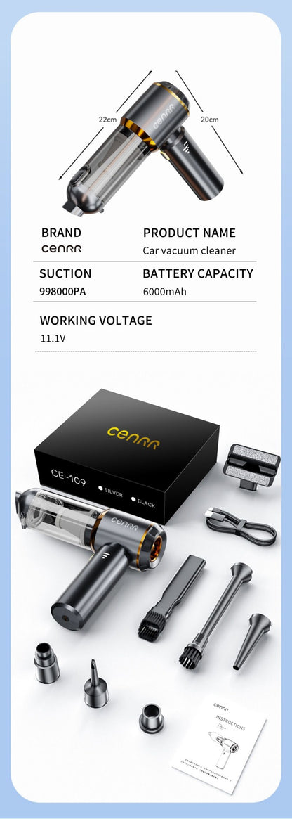 CENRR NOVO Aspirador de Carro Mini Potente 998000PA Aspirador Portátil para Soprador de Mão Aspirador de Carro Eletrodoméstico