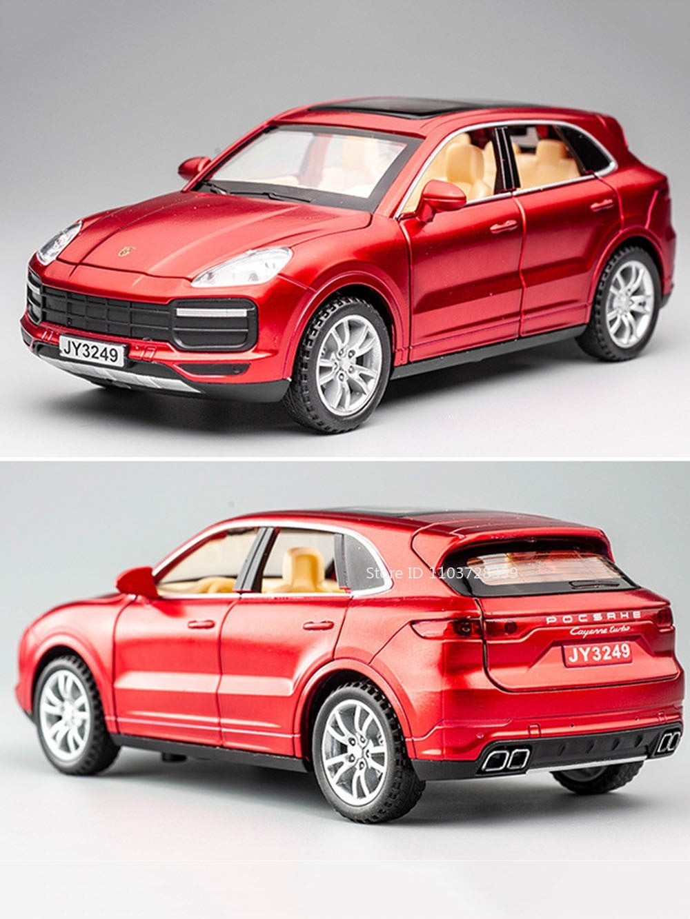 1:32 Cayenne Panamera Carros em Miniatura Liga Fundida Som Luz Portas Abertas Veículos de Fricção para Crianças Presentes