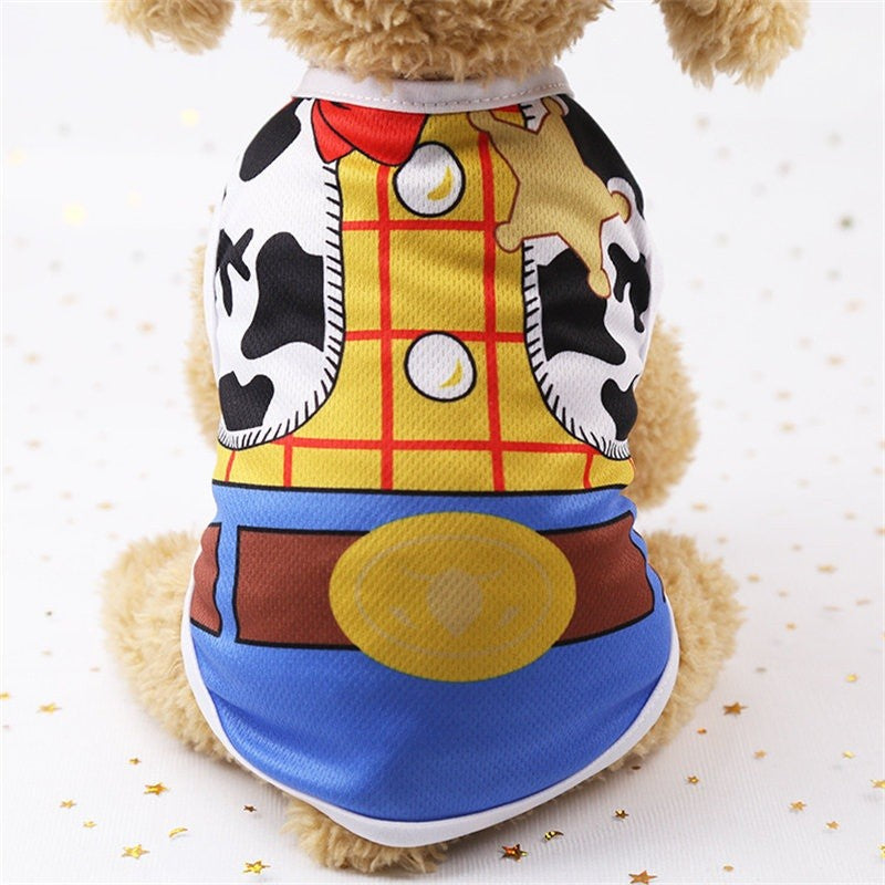 Roupas de cachorro de estimação Roupas de desenho animado Filhote de cachorro Coletes macios Camisa de verão Camiseta casual para pequenos animais de estimação