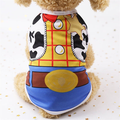 Roupas de cachorro de estimação Roupas de desenho animado Filhote de cachorro Coletes macios Camisa de verão Camiseta casual para pequenos animais de estimação