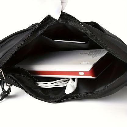 New anti-theft close gun bag triangle bag leisure leather film men's bag left and right crossbody leisure chest bag