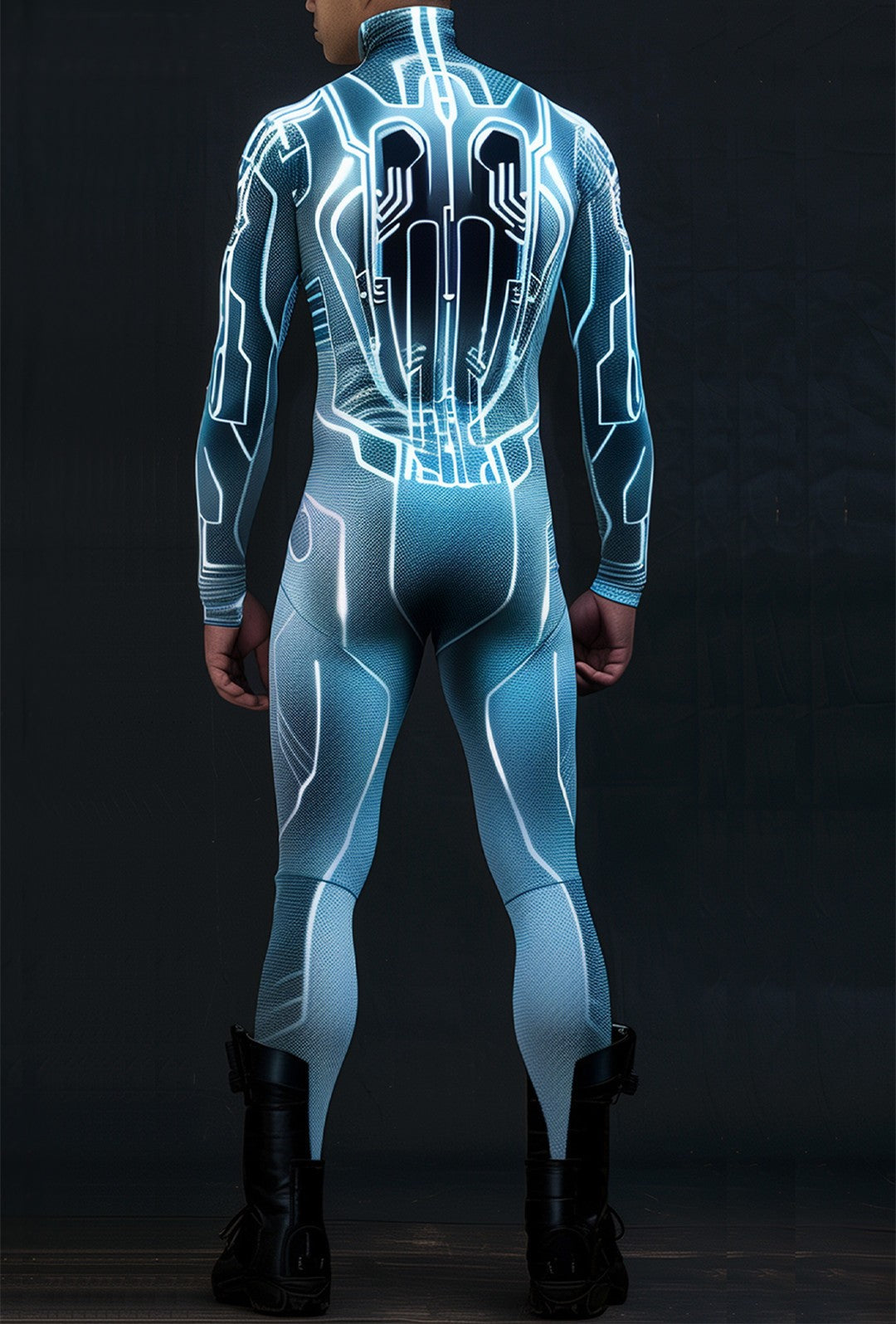 CyberPunk Men Women Mechanical Armor Jumpsuit Halloween Party Cosplay Steampunk Costume Party Fighter Elastic Bodysuits Rompers