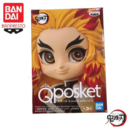 Em estoque Bandai Banpresto Original Demon Slayer Qposket Petit Rengoku Sanemi Gyomei Boneco Novo Lacrado Action Figure Garage