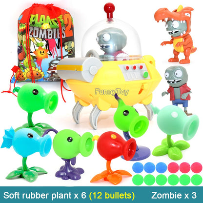 PLANTS VS ZOMBIES 2 Toys Full Set New Role Pea Shoote Alliance Bullet Ejection Attack Walking Dead Children's Gifts Delivery Bag