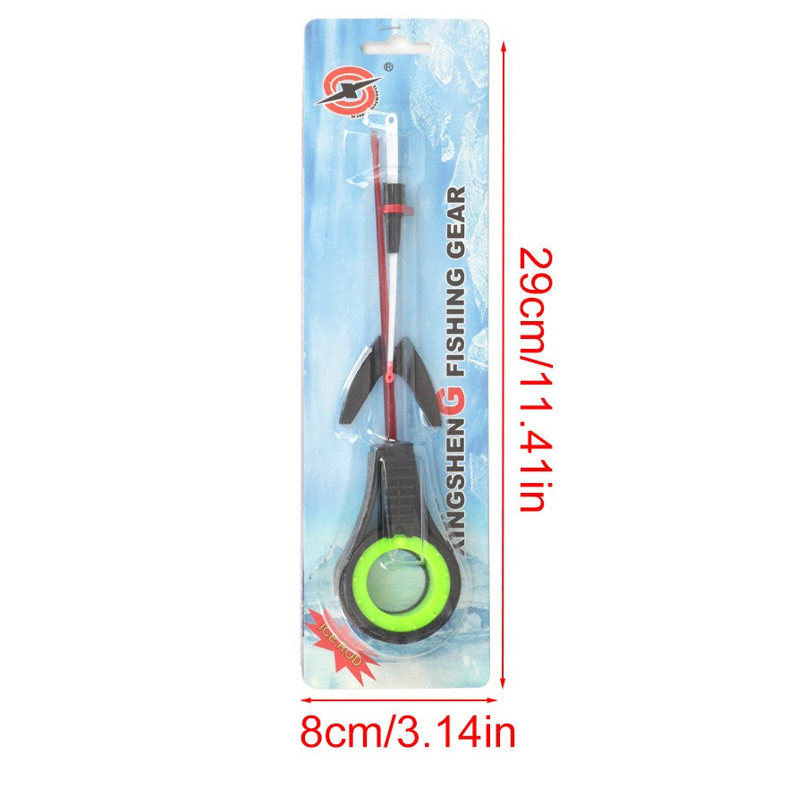 Cana de Pesca de Gelo FTK Mini Portátil de Inverno Haste de Plástico ABS Destacável Impermeável Ponta de Reposição da Haste