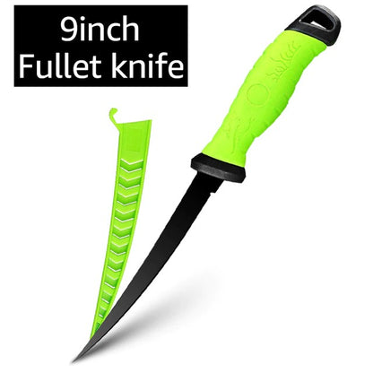 Faca de Pesca para Filetar Desossar Peixe 5 6 7 8 9 Polegadas Faca de Sashimi de Cozinha Antiaderente para Raspar Peixes Faca para Filetar Bainha