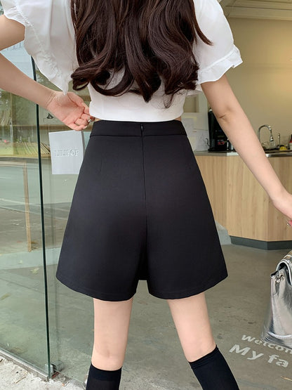 L-4XL Plus Size Skirt Women Spring Summer 2025 New Korean Fashion High Waist Pleated A Line Skirt Women Black Or Gray Mini Skirt