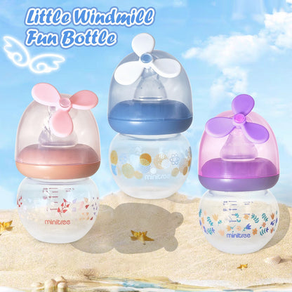 60ML mini baby bottle with windmill design, made of PP material