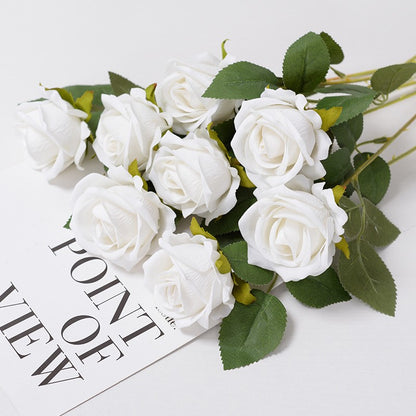3/5/10/20pcs Roses Artificial Flowers Rose Flower Branch Artificial Red Roses Realistic Fake Rose for Wedding Home Decor