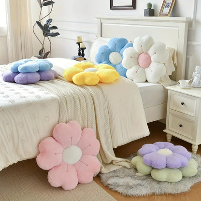 Flower Plush Throw Pillow Cute Daisy Stuffed Cushion Kawaii Sleeping Pillow Soft Office Chair Back Cushion Pet Mat Home Decor