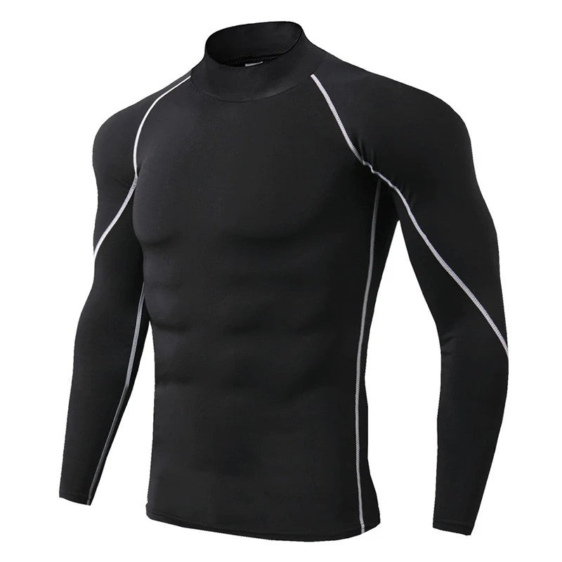 Winter Man Compression Shirt Cycling Clothing Warmth Shirt Warm Bottoming Shirt Men Compression T-Shirt Gym Sportswear 2024 New