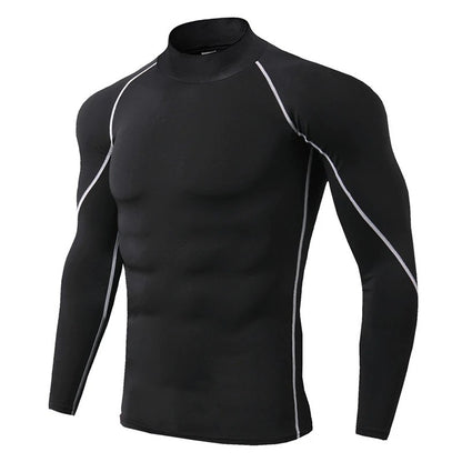 Winter Man Compression Shirt Cycling Clothing Warmth Shirt Warm Bottoming Shirt Men Compression T-Shirt Gym Sportswear 2024 New