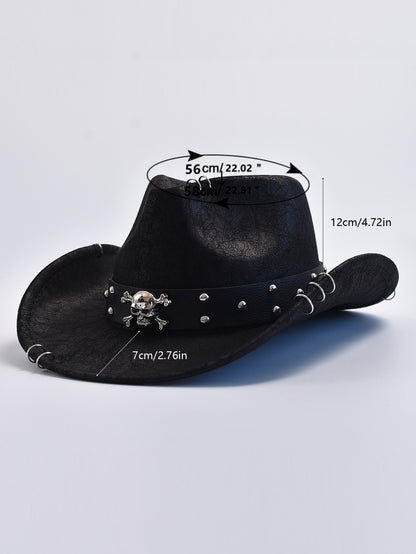 Faux Leather Vintage Western Cowboy Hat For Men Gentleman Jazz Hats Panama Cowgirl Hat Sombrero Hombre