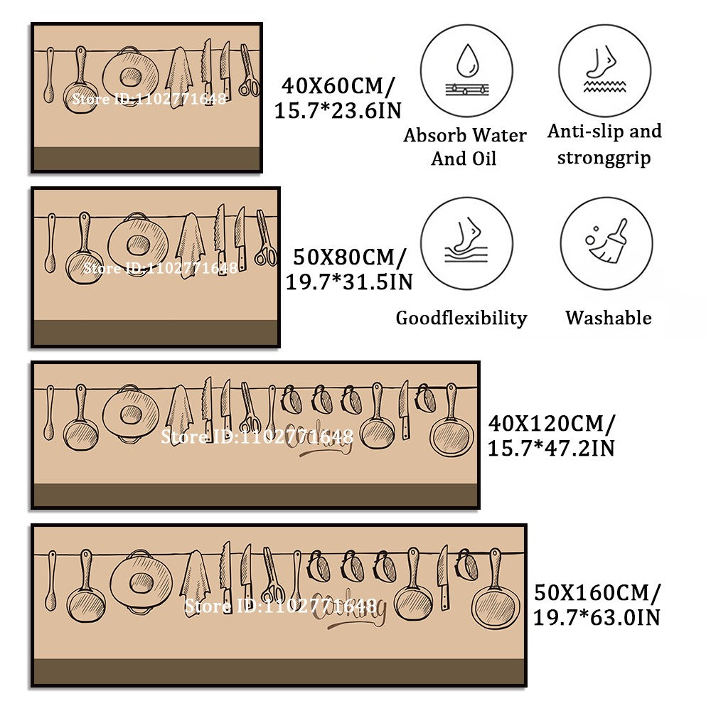 Modern Kitchen Rug Hallway Entrance Doormat House Bathroom Non-Slip Foot Mat Living Room Floor Bedroom Decoration Carpet Custom