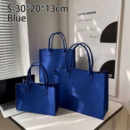 Fashion S/M/L Women Felt Shoulder Bag Simple Solid Color Messenger Bag Handbag Large Capacity Travel Casual Crossbody Bags