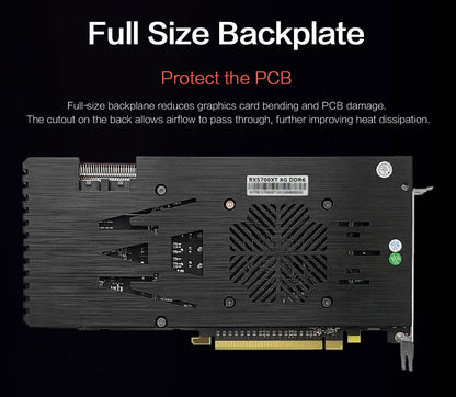 Placa de Vídeo MLLSE AMD RX5700 XT 8GB GDDR6 256Bit PCI-E 4.0×16 6+8Pin Radeon GPU Rx 5600XT Gaming
