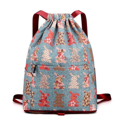 Mochila de Viagem Esportiva com Separação Seco-Úmido Dobrável de Grande Capacidade com Cordão, Saco de Ginástica Exótico com Cordão Mochila