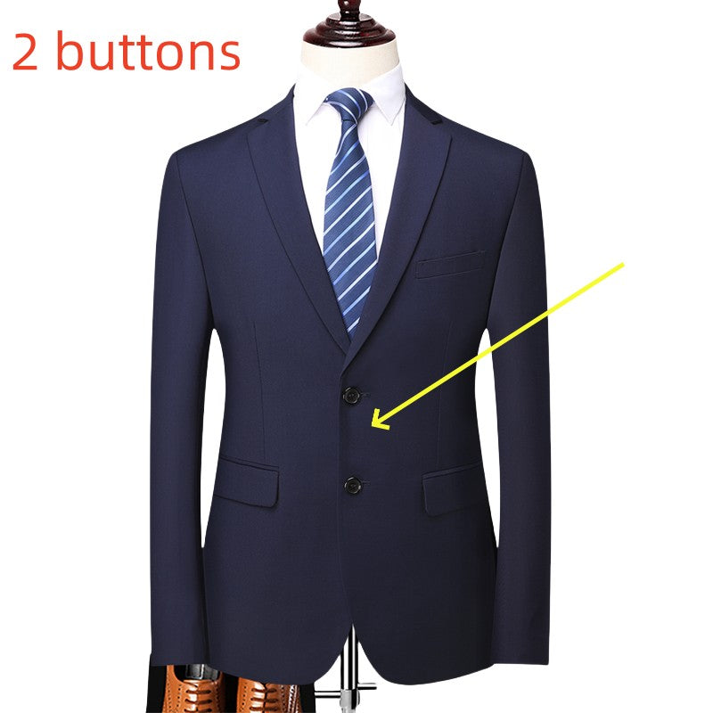 Blazer New Men's Fashion Business Solid Color British Style Professional Work Groom Wedding Dress Best Man Blazer Jacket