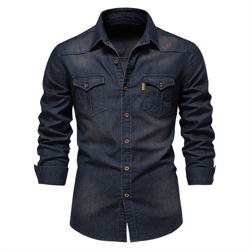 Spring Autumn New Men's Denim Shirts Fashion Casual Long Sleeve High Quality Cotton Shirt Jackets Vintage Slim Male Jean Shirts