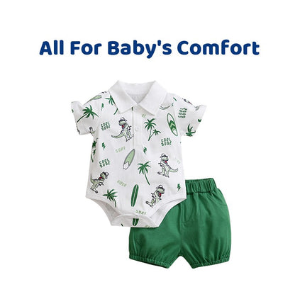 Newborn Baby boys Clothes Set Fashion Summer Toddler Outfit dinosaur print pants All cotton short sleeve Newborn Infant Clothing