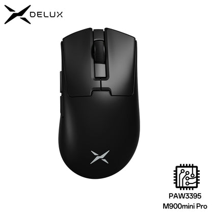 Delux M900mini PRO Wireless Gaming Mouse Ergonomic Ultra-Lightweight 40g PAW3395 8K Hz for Medium to Small Hands PC Laptop Gamer