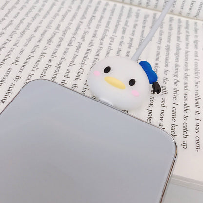 Disney Anime Mickey Mouse Charger Cable Protector Kawaii Stitch Minnie Usb Data LineHead Protection Cover Gifts