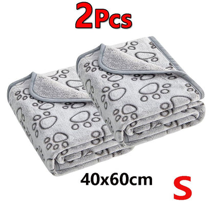 2 Peças Macia Fofa Manta para Pets de Alta Qualidade Desenho Animado Bonito Pata Tapete para Cães Gatos Quente e Confortável