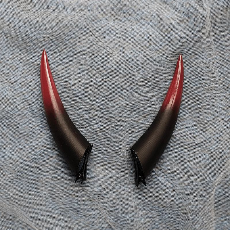 10/14/18cm Anime Gradient Halloween Devil Horns Head Clip Night Party Cosplay Headwear Dark Gothic Comic con Props Accessories