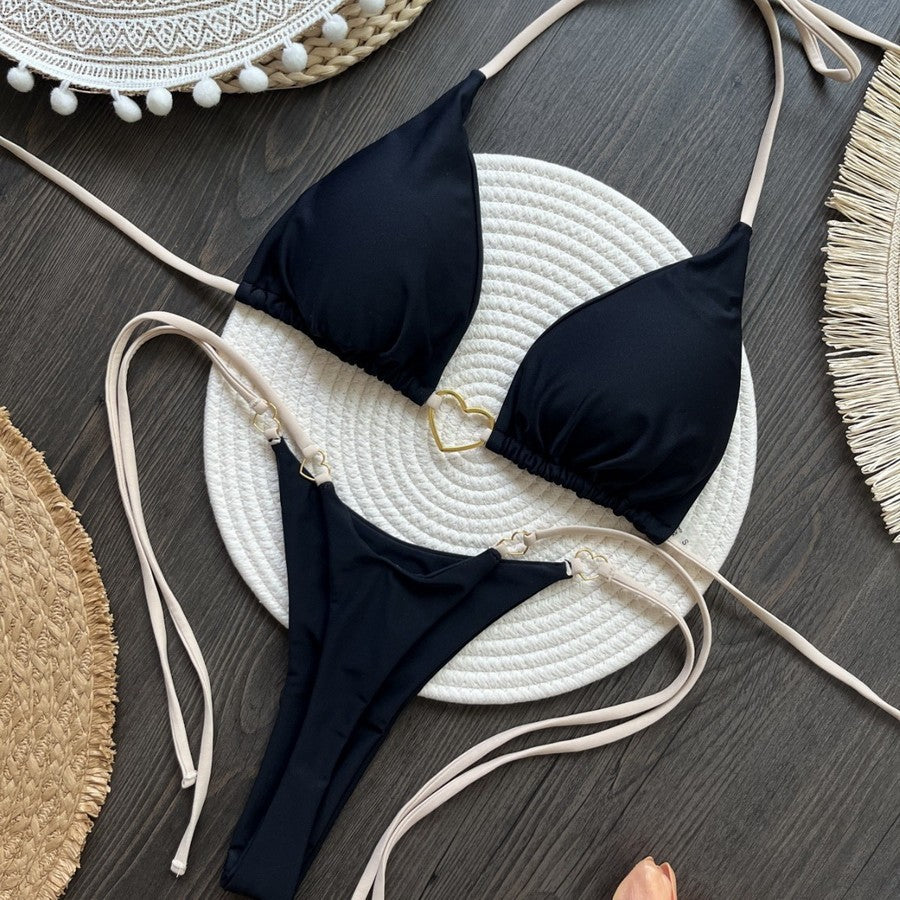 Para Praia 6 Colors Solid Brazilian Bikini Micro Swimwear T-back Swimsuit Women Sexy Biquini 2025 Thong Bikini Set Bathing Suit