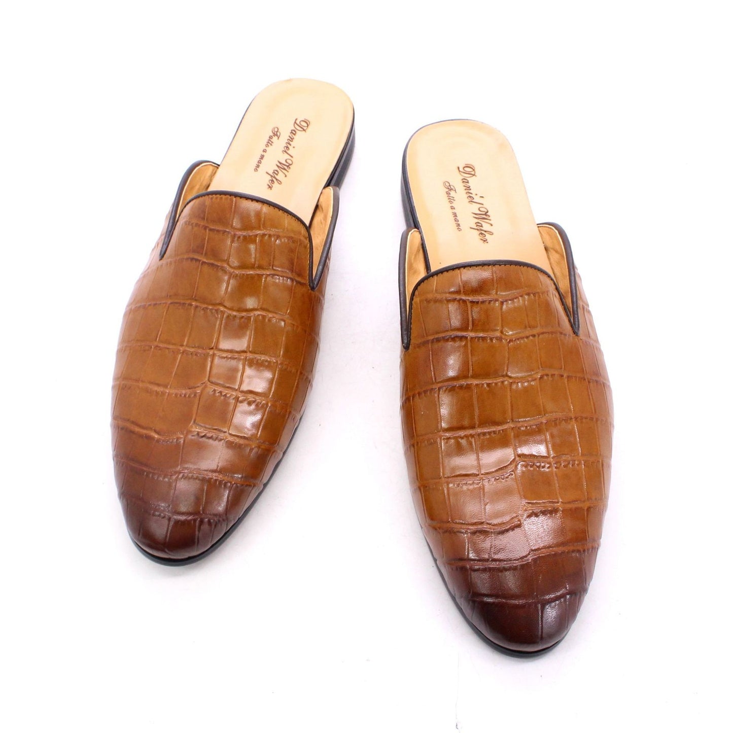 Men's shoes, genuine leather toe caps, slippers, men's fashionable outdoor men's half slipper leather shoes, loafers