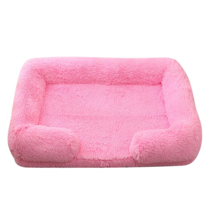 Cama Quadrada para Cachorro, Cama Aconchegante para Animais de Estimação, Almofada Grossa de Inverno, Casa para Cães, Sofá para Gatos para Cães Fofos, Cama para Dormir, Sofá com Tapete Removível