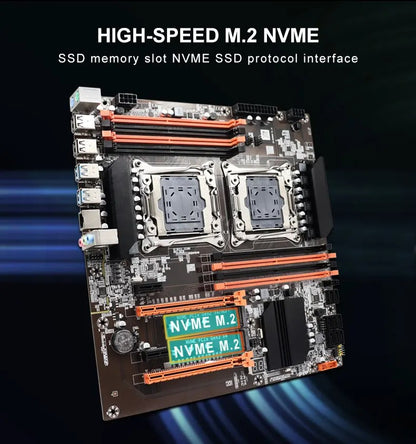 MOUGOl X99 Dual CPU Gaming Motherboard DDR4 M.2 NVME USB3.0 E-ATX LGA2011-3 Support Xeon E5 2680 V4 CPU Server Motherboard