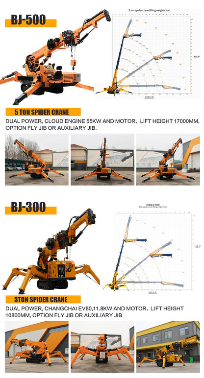 Guindaste Aranha de Trabalho Aéreo Personalizado, Guindaste Hidráulico Portátil de 8 Toneladas para Construção de Armazéns, Equipamento de Elevação, Mini Guindastes de Içamento