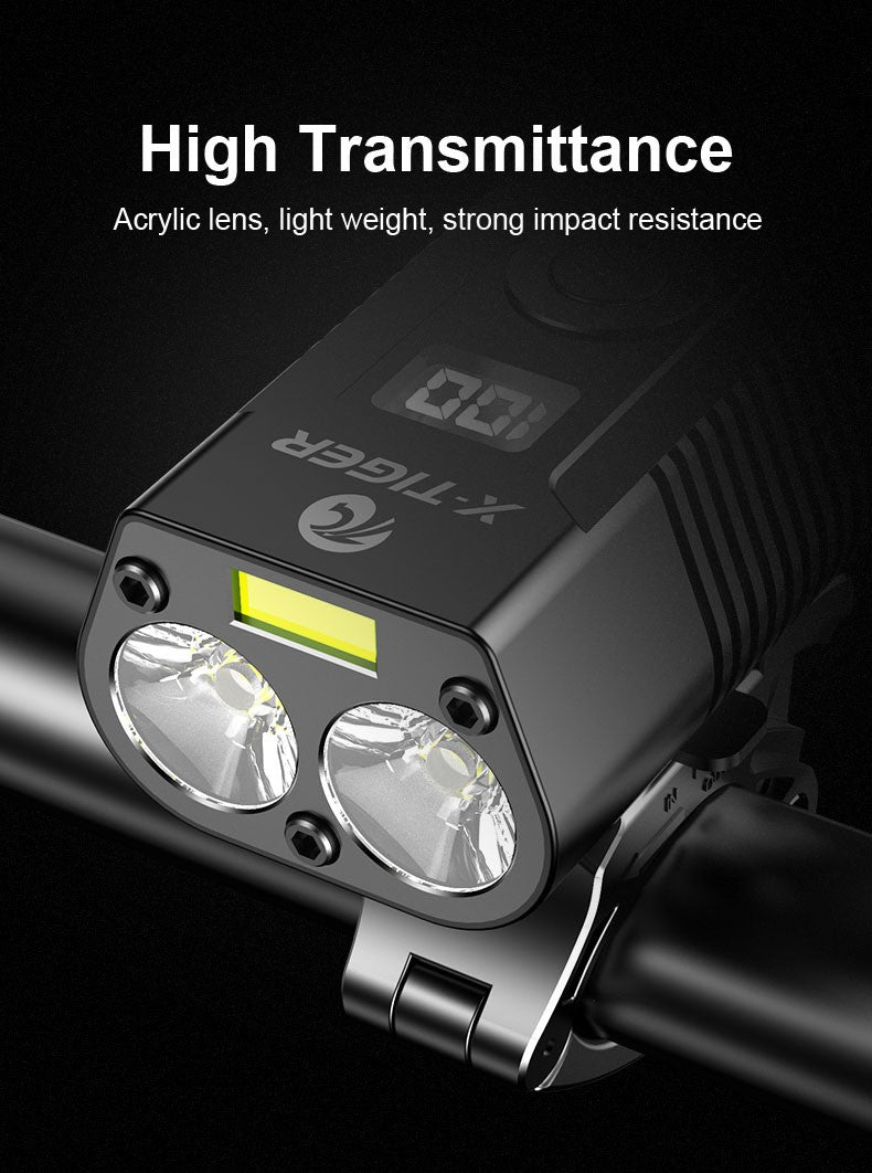 X-Tiger Bike Light Headlight Bicycle Lamp With Power Bank Rechargeable LED 5200mAh MTB Bicycle Light Flashlight Bike Accessories
