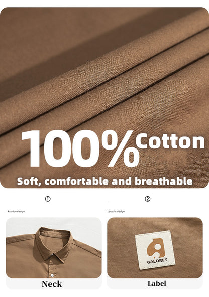 Japan Style Cargo Shirts Men Summer  Pure Cotton Loose Casual Pocket Shirts Men Women Plus Size Short Sleeve Shirt