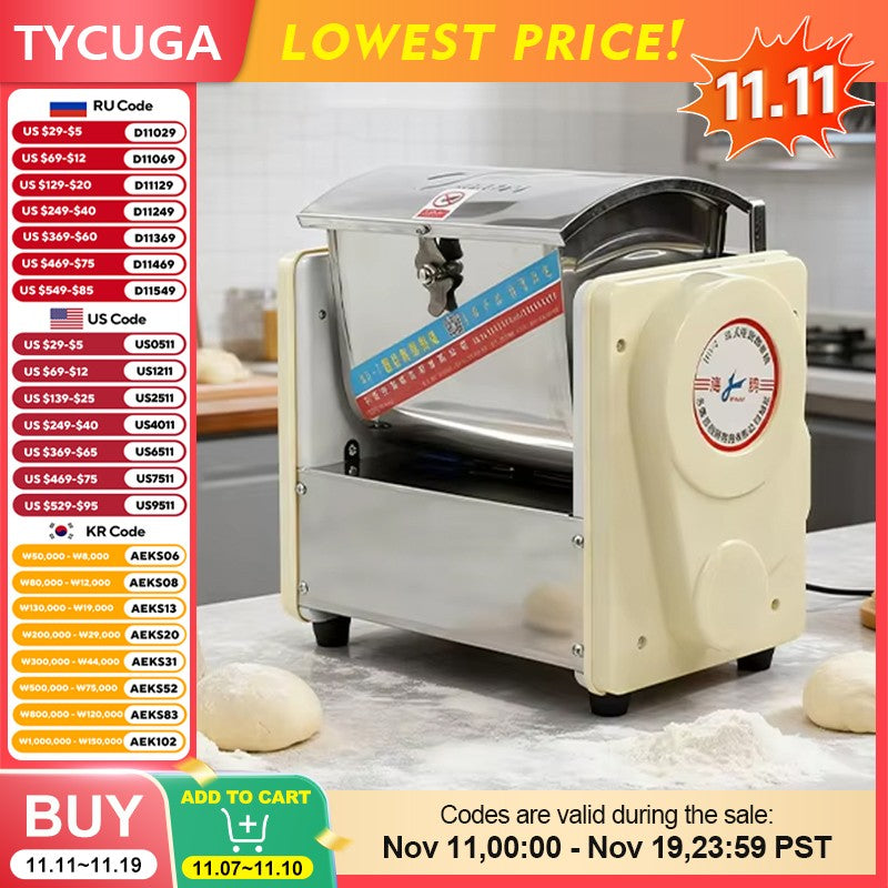 2KG Dough Mixer Machine Stainless Steel Multifunction Electric Dough Kneader Kitchen Multi-function Mixer Beater Home Appliance