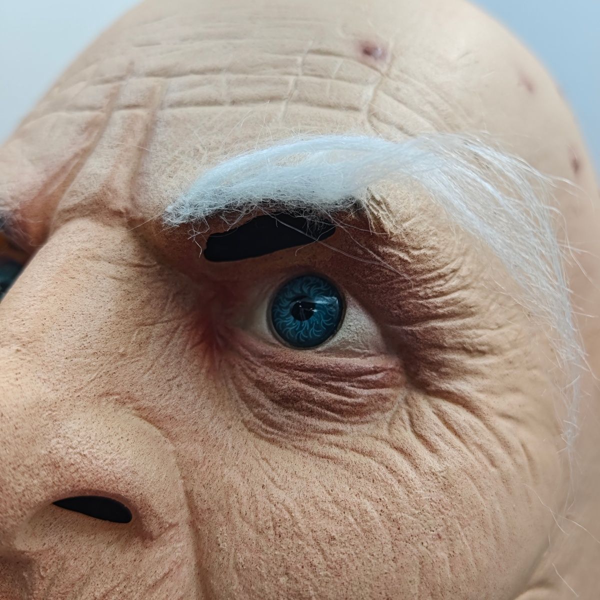 Realistic Wrinkled Old Man Horror Mask Scary Bald Head Halloween Costume Cosplay Prop Haunted House Party Accessory