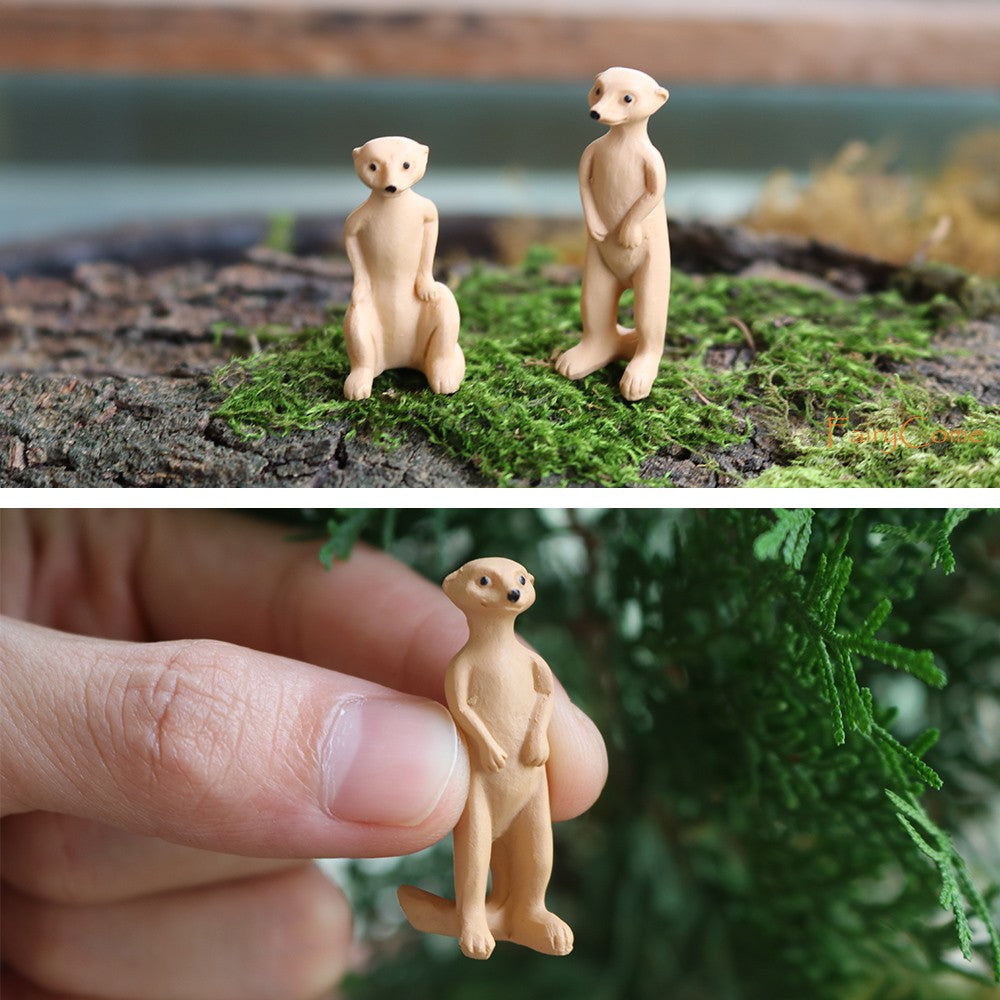 Miniature Fairy Garden Squirrels Set Miniature Forest Animal Figures Figurines Kit Mini Garden Supplies Bonsai Decorations