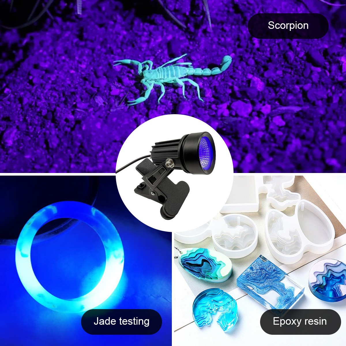 UV Purple Light Spot Light 5V USB Plug UV Projection Light With Clip Clamp Lamp LED Black Light for Glow Party Halloween