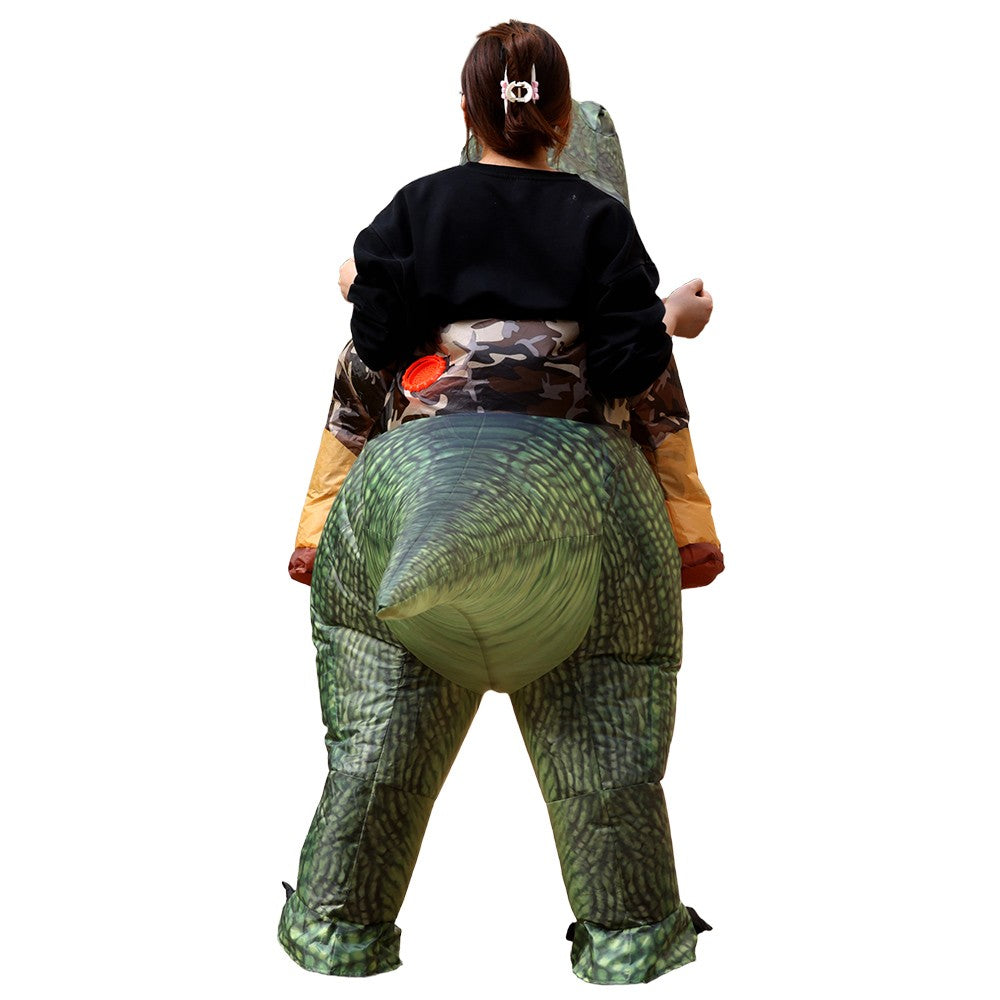 Animal Cartoon Riding Tyrannosaurus Rex Inflatable Costume Adult Children Chase Game Dinosaur Role Playing Halloween Party