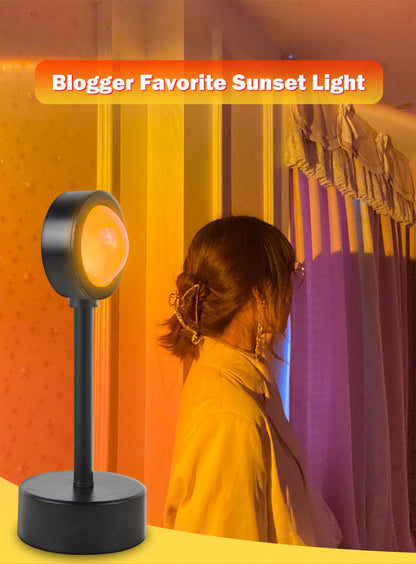 USB Sunset Lamp Sunset Projector Mood Light Living Room Bedroom Night Light Room Decor Bar Atmosphere Photography Background
