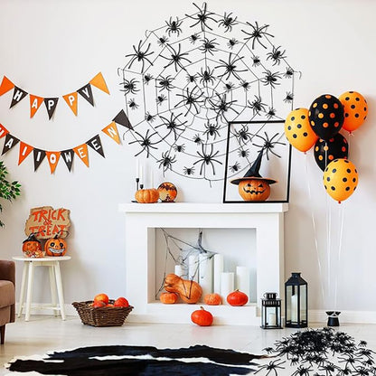 50/100Pcs Plastic Spider Halloween Black Fake Artificial Spider Toy For Prank Haunted House Decoration Navidad Party Supplies