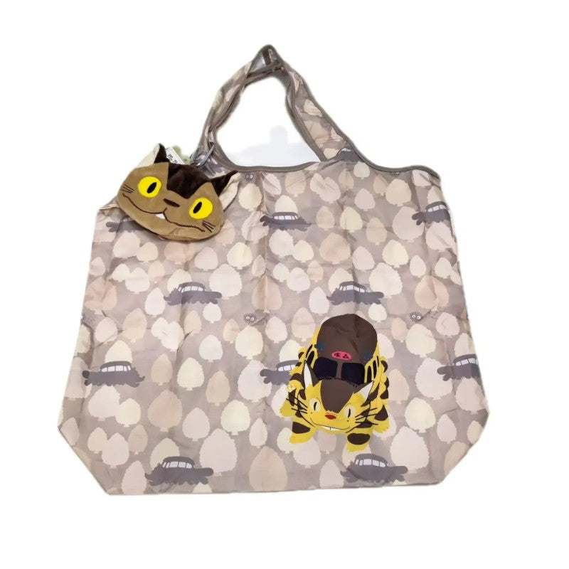 Cartoon Foldable Shopping Bags Thick Nylon Large Tote Reusable Polyester Portable Shoulder Women's Handbags Folding Pouch