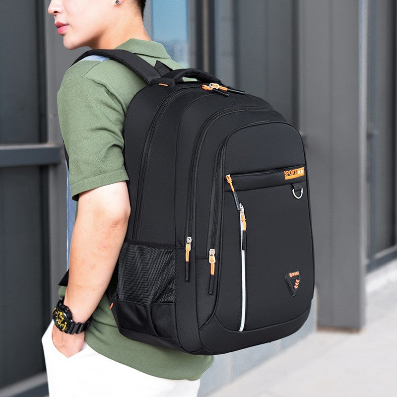 Mochila masculina - grande capacidade, alças ajustáveis, múltiplos compartimentos, adequada para escola, viagens e trabalho, casual