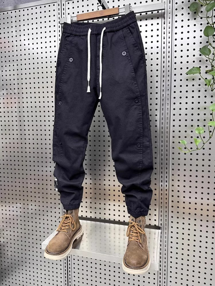 American Sle Workwear Pants Men's Trendy Brand Cuffed Harem Pants Splice Function down Jaet Spring Autumn Thin Casual Pants