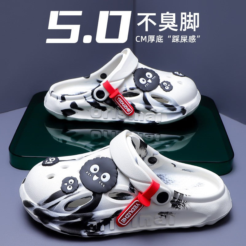 Shevalues Fashion Men Clogs Slippers Casual Hole Beach Sandals Outdoor Men Garden Shoes Summer Soft Sandals Home Bathroom Slides