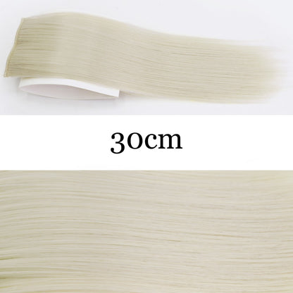 MERISI HAIR Apliques de Cabelo Sintético Liso Invisível com 2 Presilhas, Aumento de Volume, Extensões de Cabelo, Cobertura Lateral Superior