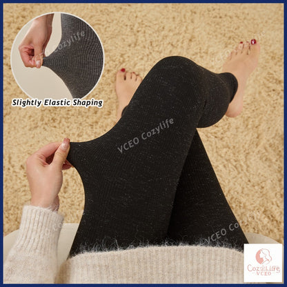 Thickened Warm Pants Winter Thermal Leggings for Women Fleece Lined High Waisted Thermal Underwear for Home Office Daily Wear